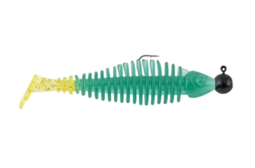 Image of Matzuo Gaikotsu Pre-Rigged Swimmer 2.5in 3pk, 1/8th oz Green Chart Glitter, GK2.5GRNCHRT3PK