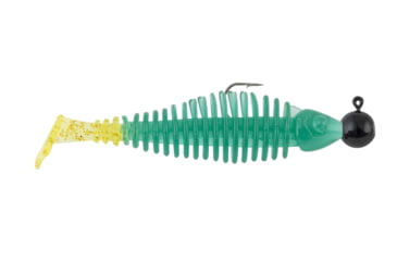 Image of Matzuo Gaikotsu Pre-Rigged Swimmer 3.5in 3pk, 1/8th oz Green Chart Glitter, GK3.5GRNCHRT3PK