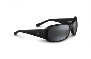 Image of Maui Jim 255 2m Nine Palms Matte Black Frame Grey Lens Sunglasses