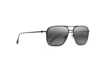 Image of Maui Jim Beaches Polarized Aviator Sunglasses, Black Matte Frame, Neutral Grey Lens, Black Matte 541-2M