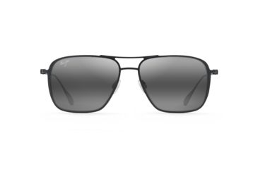 Image of Maui Jim Beaches Polarized Aviator Sunglasses, Black Matte Frame, Neutral Grey Lens, Black Matte 541-2M