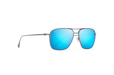 Image of Maui Jim Beaches Polarized Aviator Sunglasses, Dove Grey Frame, Blue Hawaii Lens, Dove Grey B541-27A