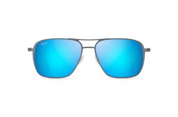 Image of Maui Jim Beaches Polarized Aviator Sunglasses, Dove Grey Frame, Blue Hawaii Lens, Dove Grey B541-27A