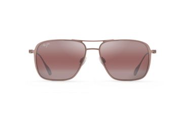 Image of Maui Jim Beaches Polarized Aviator Sunglasses, Satin Brown Red Frame, Maui Rose Lens, Satin Brown Red R541-19A