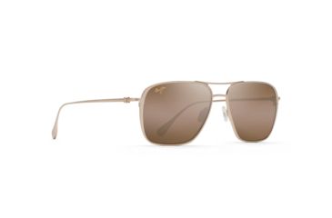 Image of Maui Jim Beaches Polarized Aviator Sunglasses, Satin Gold Frame, HCL Bronze Lens, Satin Gold H541-16A