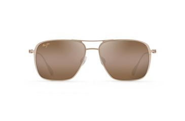 Image of Maui Jim Beaches Polarized Aviator Sunglasses, Satin Gold Frame, HCL Bronze Lens, Satin Gold H541-16A
