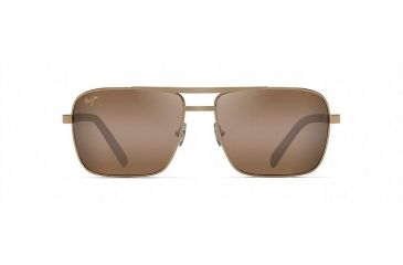 Image of Maui Jim Compass Polarized Aviator  Sunglasses,Gold,HCL Bronze Lens H714-16