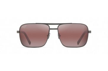 Image of Maui Jim Compass Polarized Aviator  Sunglasses,Gunmetal,Maui Rose Lens R714-02D