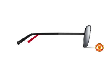 Image of Maui Jim Compass Polarized Aviator Sunglasses, Matte Black Frame, Dual Mirror Silver to Black Lens, Matte Black DSB714-38UTD