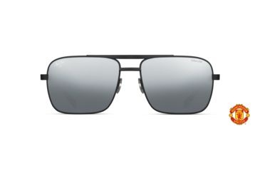 Image of Maui Jim Compass Polarized Aviator Sunglasses, Matte Black Frame, Dual Mirror Silver to Black Lens, Matte Black DSB714-38UTD