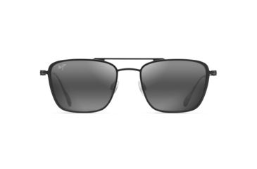 Image of Maui Jim Ebb &amp; Flow Polarized Aviator Sunglasses, Black Matte Frame, Neutral Grey Lens, Black Matte 542-2M