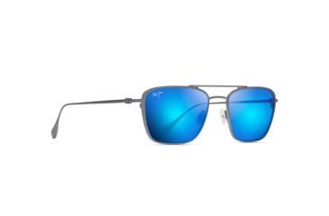 Image of Maui Jim Ebb &amp; Flow Polarized Aviator Sunglasses, Dove Grey Frame, Blue Hawaii Lens, Dove Grey B542-27A