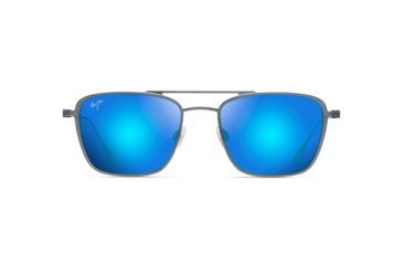 Image of Maui Jim Ebb &amp; Flow Polarized Aviator Sunglasses, Dove Grey Frame, Blue Hawaii Lens, Dove Grey B542-27A