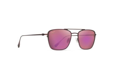 Image of Maui Jim Ebb &amp; Flow Polarized Aviator Sunglasses, Matte Brushed Burgundy Frame, Maui Sunrise Lens, Matte Brushed Burgundy P542-07M