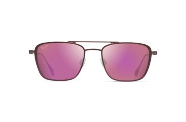 Image of Maui Jim Ebb &amp; Flow Polarized Aviator Sunglasses, Matte Brushed Burgundy Frame, Maui Sunrise Lens, Matte Brushed Burgundy P542-07M