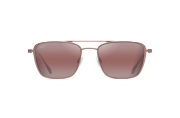 Image of Maui Jim Ebb &amp; Flow Polarized Aviator Sunglasses, Satin Brown Red Frame, Maui Rose Lens, Satin Brown Red R542-19A