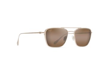 Image of Maui Jim Ebb &amp; Flow Polarized Aviator Sunglasses, Satin Gold Frame, HCL Bronze Lens, Satin Gold H542-16A
