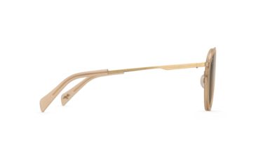 Image of Maui Jim Even Keel Polarized Round Sunglasses, Gold w/ S&amp;stone Frame, HCL Bronze Lens, Gold w/ S&amp;stone HS534-22