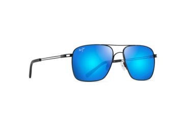 Image of Maui Jim Haleiwa Unisex Sunglasses,Gloss Black Frame,Polarized,Blue Hawaii Lens, B328-02
