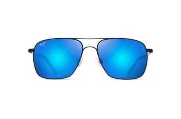 Image of Maui Jim Haleiwa Unisex Sunglasses,Gloss Black Frame,Polarized,Blue Hawaii Lens, B328-02