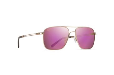 Image of Maui Jim Haleiwa Unisex Sunglasses,Satin Gold Frame,Polarized,Maui Sunrise Lens, P328-16A