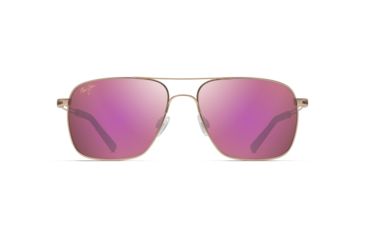 Image of Maui Jim Haleiwa Unisex Sunglasses,Satin Gold Frame,Polarized,Maui Sunrise Lens, P328-16A