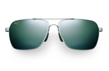 Image of Maui Jim Freight Trains Sunglasses - Silver w/ Blue Tips Frame, Neutral Grey Lenses - 326-17
