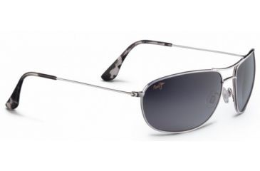 Image of Maui Jim Hideaways Sunglasses, Silver Frame, Grey Lenses GS248-17