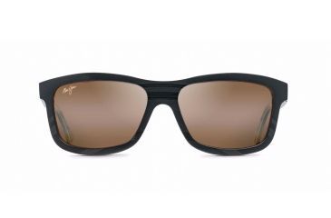Image of Maui Jim Hula Blues Sguare Sunglasses,Black Vinyl w/ Hula Blues Interior Print Frame, HCL Bronze Lens, Polarized, H710-72