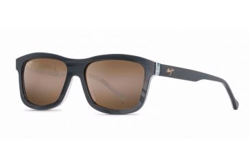 Image of Maui Jim Hula Blues Sguare Sunglasses,Black Vinyl w/ Hula Blues Interior Print Frame, HCL Bronze Lens, Polarized, H710-72