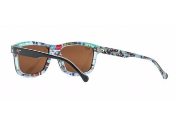 Image of Maui Jim Hula Blues Sguare Sunglasses,Black Vinyl w/ Hula Blues Interior Print Frame, HCL Bronze Lens, Polarized, H710-72