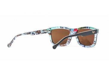 Image of Maui Jim Hula Blues Sguare Sunglasses,Black Vinyl w/ Hula Blues Interior Print Frame, HCL Bronze Lens, Polarized, H710-72