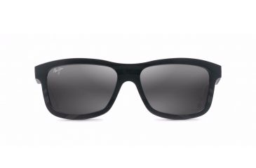 Image of Maui Jim Hula Blues Sguare Sunglasses,Black Vinyl w/ Hula Blues Interior Print Frame, Neutral Grey Lens, Polarized, 710-72