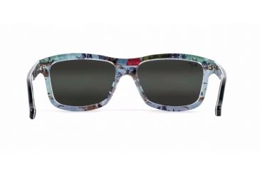Image of Maui Jim Hula Blues Sguare Sunglasses,Black Vinyl w/ Hula Blues Interior Print Frame, Neutral Grey Lens, Polarized, 710-72