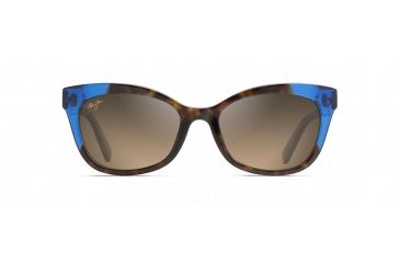 Image of Maui Jim Ilima Polarized Cat Eye  Sunglasses,Dark Tortoise with Electric Blue,HCL Bronze Lens HS759-68