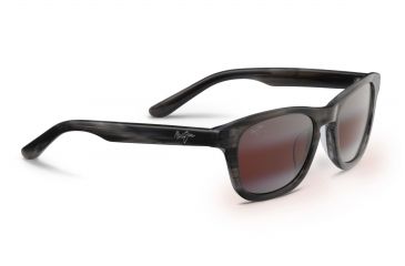 Image of Maui Jim KA'A Point Sunglasses,Square,Charcoal Frame,Polarized Maui Rose Lens R713-27