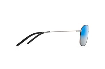 Image of Maui Jim Kami Polarized Aviator Sunglasses, Silver w/ Navy Blue Frame, Dual Mirror Blue To Silver Lens, Silver w/ Navy Blue DBS778-06A