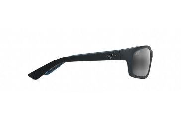 Image of Maui Jim Kanaio Coast Polarized Wrap  Sunglasses,Matte Soft Black with White and Blue,Neutral Grey Lens 766-02MD