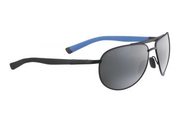 Image of Maui Jim Leeward Coast Sunglasses - Black w/Blue Frame and Neutral Grey Polarized Lens 297-2M