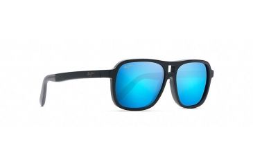 Image of Maui Jim Little Maks Polarized Aviator  Sunglasses,Matte Black,Blue Hawaii Lens B771-2M