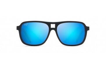 Image of Maui Jim Little Maks Polarized Aviator  Sunglasses,Matte Black,Blue Hawaii Lens B771-2M