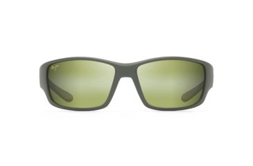 Image of Maui Jim Local Kine Polarized Square Sunglasses, Matte Khaki w/ Brown &amp; Black Frame, Maui HT Lens, Matte Khaki w/ Brown &amp; Black HT810-54C