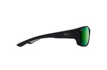 Image of Maui Jim Local Kine Polarized Square Sunglasses, Soft Black w/ Dark Transparent Green &amp; Light Transparent Grey Frame, Maui Green Lens, Soft Black w/ Dark Transparent Green &amp; Light Trans GM810-27M