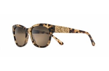 Image of Maui Jim Monstera Leaf Sunglasses, Honey Havana with Yellow Gold Monstera Frame, HCL Bronze Lens, HS747-21B