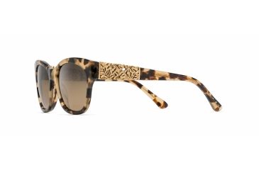 Image of Maui Jim Monstera Leaf Sunglasses, Honey Havana with Yellow Gold Monstera Frame, HCL Bronze Lens, HS747-21B