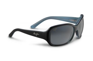 Image of Maui Jim Pearl City Sunglasses, Black w/Blue, Grey Lenses, Black w/Blue GS214-03A
