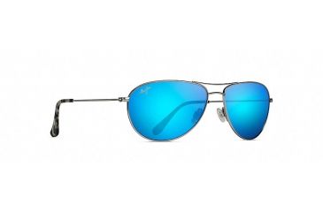 Image of Maui Jim Sea House Polarized Aviator  Sunglasses,Silver,Blue Hawaii Lens B772-17