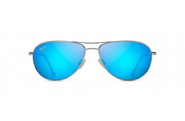 Image of Maui Jim Sea House Polarized Aviator  Sunglasses,Silver,Blue Hawaii Lens B772-17