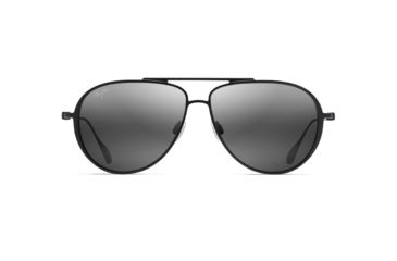 Image of Maui Jim Shallows Polarized Aviator Sunglasses, Black Matte Frame, Neutral Grey Lens, Black Matte 543-2M