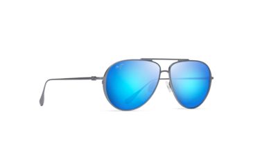 Image of Maui Jim Shallows Polarized Aviator Sunglasses, Dove Grey Frame, Blue Hawaii Lens, Dove Grey B543-27A